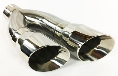Wesdon WDWD304016-250-SS Stainless Steel Exhaust Tip 2.50" Inlet 4.00" Outlet 16.00" long Dual Slant Angle