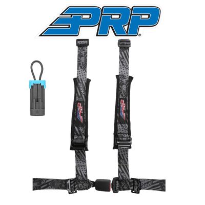 PRP Black & Gray 4-Point 2in Harness/Seat Belt Bypass For Polaris & Can-Am
