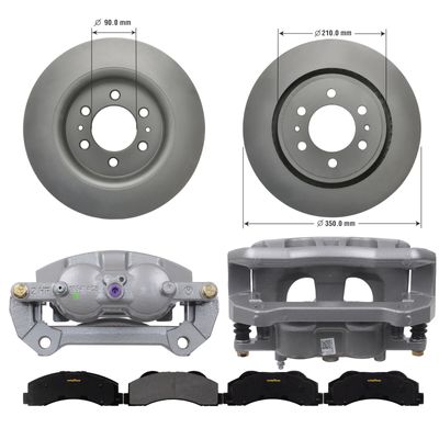 Front Brake Kit Calipers Rotors Ceramic Pads for 15-19 Ford F150 Goodyear Brakes