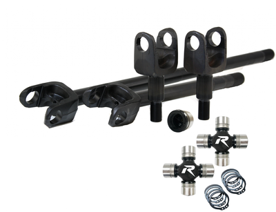 Dana 30 1987-95 YJ MJ and XJ 4340 Chromoly 27Spl Front Axle Kit w\/Disconnect Eliminator, US Made Axles HD Chromoly U-Joints Revolution Gear and Axle