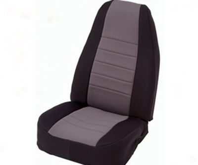 Neoprene Seat Cover Rear 97-02 Wrangler TJ Black\/Charcoal Smittybilt