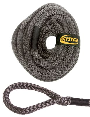 35 Foot Recovery Rope W/Loop Ends and Nylon Recovery Bag 7/8 x 35 Foot Black Rope by Daystar
