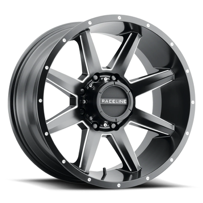 RACELINE 954M Stryker 17X8.5 8X165.1 Offset 0 Satin Black Milled (Quantity of 1)