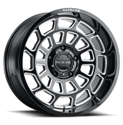 RACELINE 955M Warp 20X10 5X127 Offset -19 Black w/Milled Spokes (Quantity of 1)