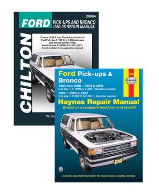 Ford Pick-ups F100, F150, F250, F350 & Bronco Manuals 2 Book Set