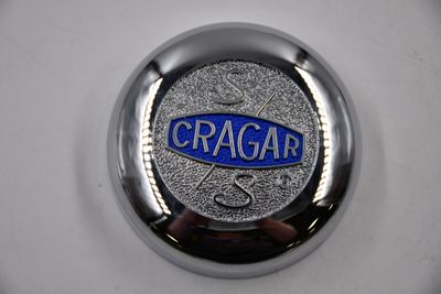 Cragar Chrome Metal w/ Blue Accent Wheel Center Cap Hub Cap 06060CRA 3.1875 Has Plate & Screw