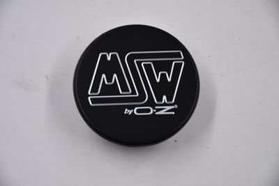 MSW by OZ Matte Black w/ Chrome Outline Logo Wheel Center Cap Hub Cap XC575TE 2.25 Snap In