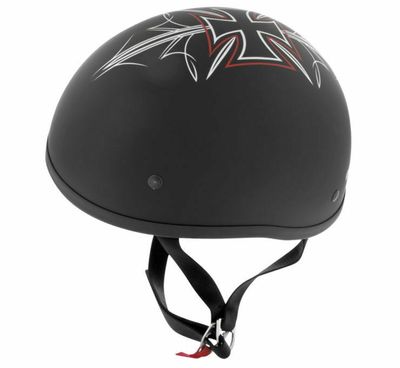 Skid Lid Original Street Rod Helmet 2XL - Maltese Cross Design - Matte Black