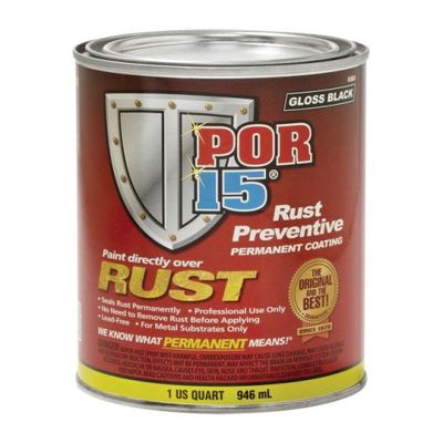 POR-15 45004 High Performance Rust Preventive Coating, 1 qt Can, Gloss Black