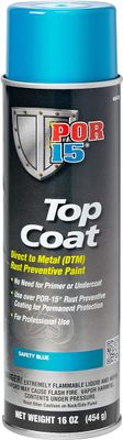 POR-15 46418 Top Coat DTM Paint, 15 oz Aerosol Can, Safety Blue