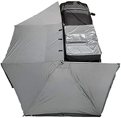 Overland Vehicle Systems Nomadic Awning 270 - Dark Gray with Black Travel Cover - Driverside