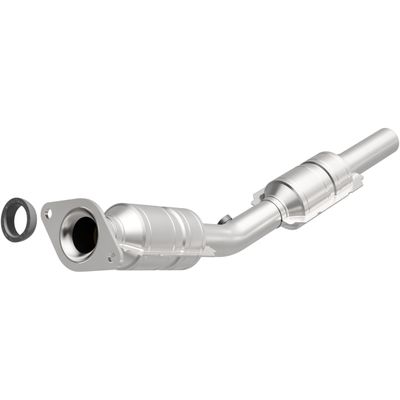 MagnaFlow California Converter 444312 Direct Fit California Catalytic Converter; 2.25 in. Tubing; 2.25 in. Inlet/Outlet; L-9 in.; W-4.25 in.; L-32.1 in. Overall; Not Air Tube Kit Adaptable;
