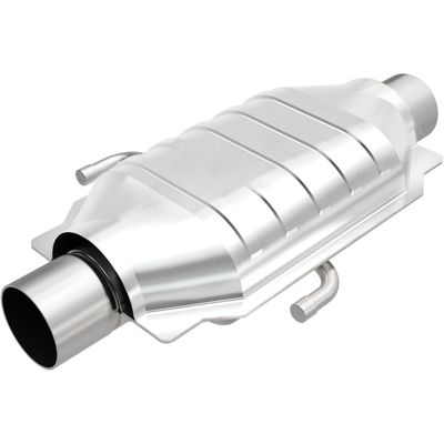 MagnaFlow 49 State Converter 93526 93500 Series Non-OBDII Universal Catalytic Converter; Standard Series; 2.5 in. Tubing/Inlet/Outlet; Overall L-16.00 in.; Dual Air Tube Installed;