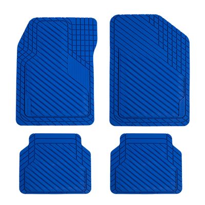 BaseLayer Cut-to-Fit Royal Blue 4-Piece Car Mats - Universal Waterproof Floor Mats for Most Vehicles, Durable All-Weather Mats - Made in USA