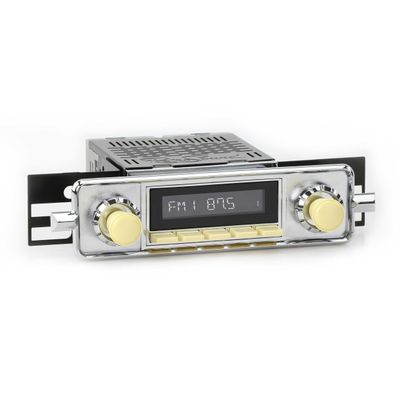 RetroRadio Compatible with 1958-67 Volkswagen Beetle with "Sapphire"-style Plate Features Include Bluetooth, AUX, AM/FM LAI-M1-304-68-78VW1