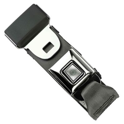 RetroBelt Charcoal Push Button Lap Belt 75" No Hardware Classic Seatbelt Safety