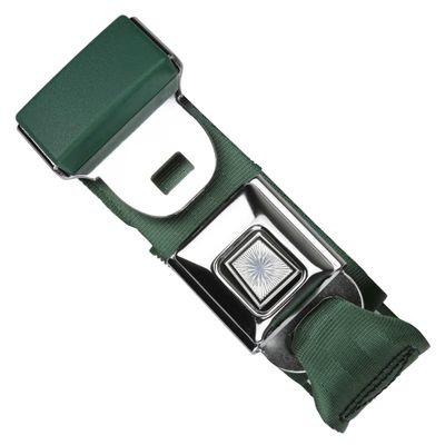 RetroBelt Dark Green Pushbutton Lap Seat Belt 75" W/ Hardware Seatbelt Safety Classic