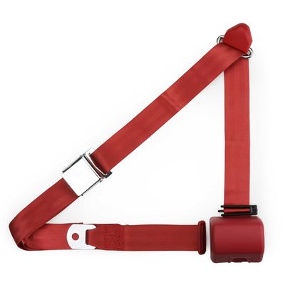 RetroBelt Bright Red Aviation Shoulder Belt - Front Seat Classic Seatbelt Safety