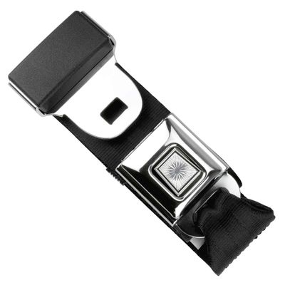 RetroBelt Black Pushbutton Lap Seat Belt 60" W/ Hardware Seatbelt Safety Classic