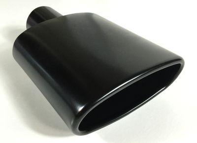 Wesdon WOA6002509-225-BPSS Stainless Steel Black Powder Exhaust Tip 2.25" Inlet 6.0 X 2.25" Outlet 9.0" Long Rolled Oval Angle