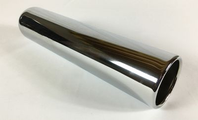 Wesdon WCR40012-250-RF Chrome Plated Exhaust Tip 2.50" Inlet 4.00" Dia X 12.00" Long Rolled