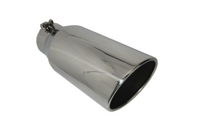 Wesdon W50012-500-BOSS-RS Polished Stainless Steel Exhaust Tip 5.00" Dia X 12.00" Long 5.00" Inlet Bolt On Rolled Slant