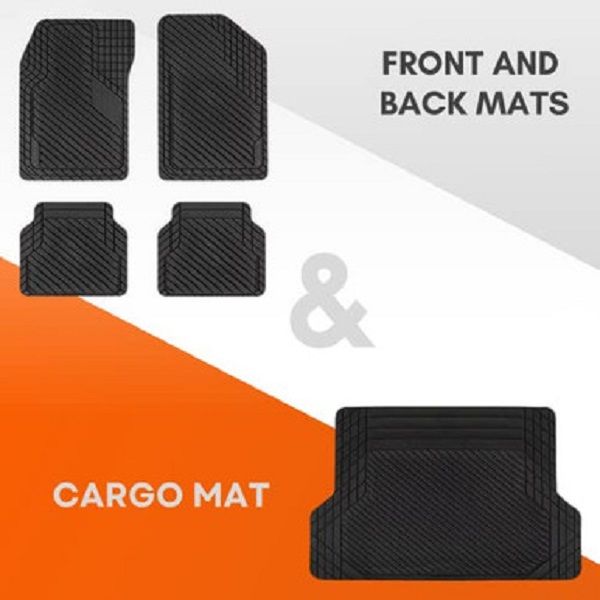 BaseLayer Cut-to-Fit Black 4-Piece Car Mat & Cargo Liner Set: The Perfect All-Weather Solution for Y