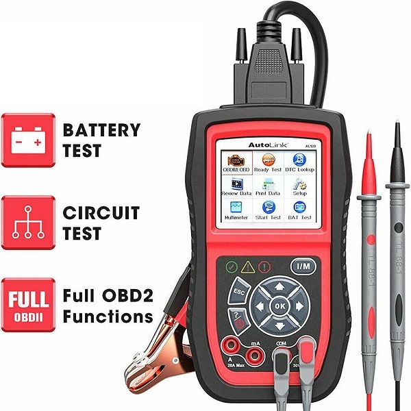 Autel's Scanner Car Diagnostic Code Reader Battery Tester Avometer 3-in-1 for 12 Volts Battery